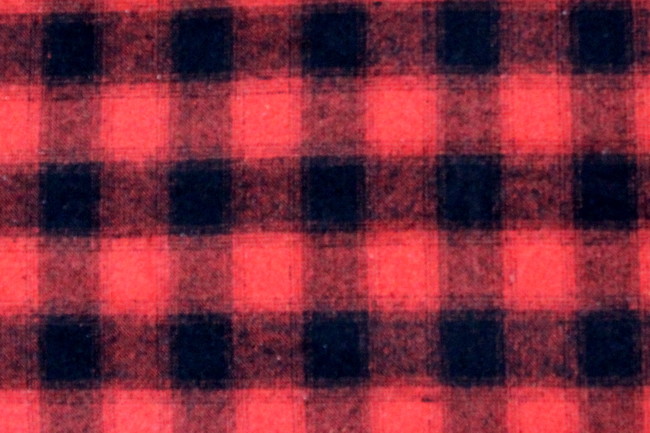 Bright Red & Black Blurry Check Wool Blend