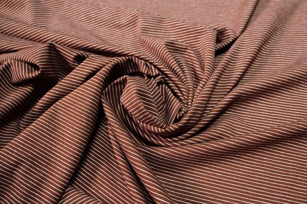 Copper & White Pinstriped Cotton Lycra Knit