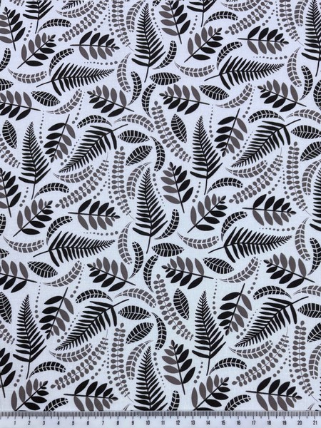 Fern & Palm Fronds on Mute Premium Cotton