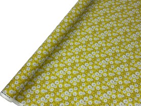 Daisies on Yellow Printed Cotton