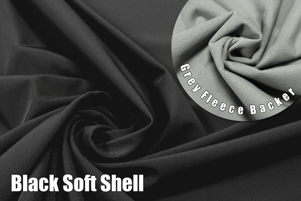 Black & Grey - Waterproofed Soft Shell with Fleece Backing