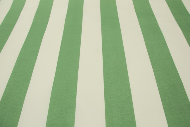 Pear Green & White Stripes Waterproofed & UV Coated Canvas