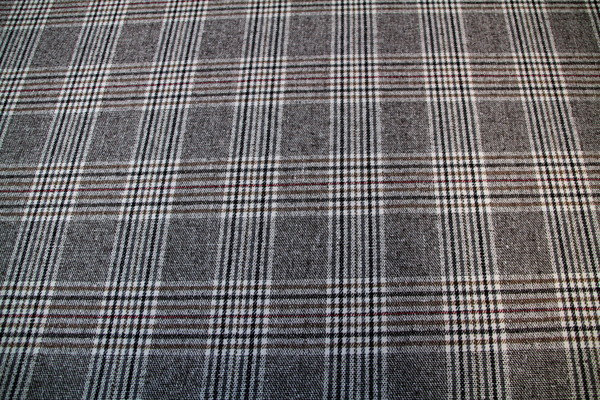 Brown & Cream Tones Checked Wool Blend - 270GSM