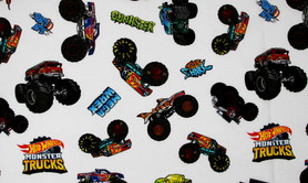 Hot Wheels Mega Wrex Tiger Shark on White Premium Printed Cotton