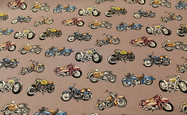 Classic Motorbikes Kiwiana Cotton