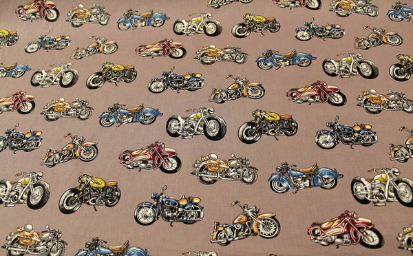 Classic Motorbikes Kiwiana Cotton