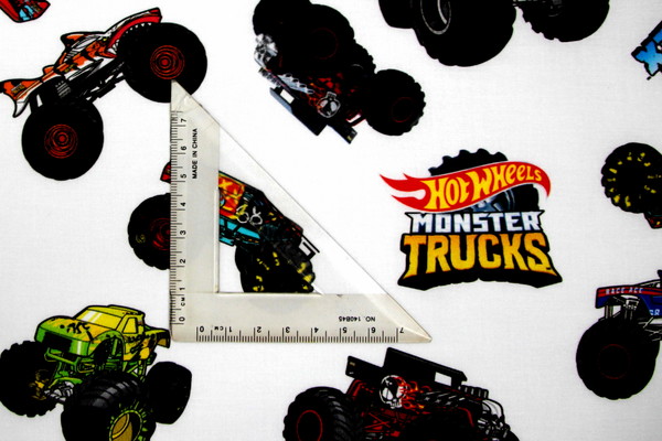 Hot Wheels Mega Wrex Tiger Shark on White Premium Printed Cotton