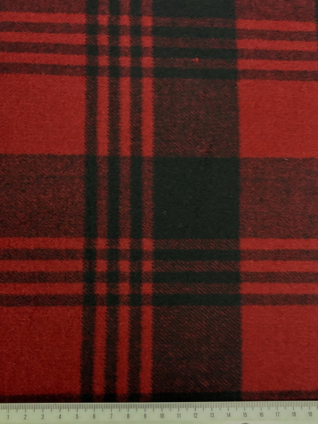 Maroon & Black Check Wool Blend