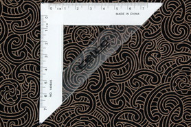 * SPECIAL * Caramel & Black Ponga Koru Kiwiana Cotton