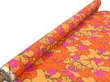 Orange & Pink Floral Linen Blend