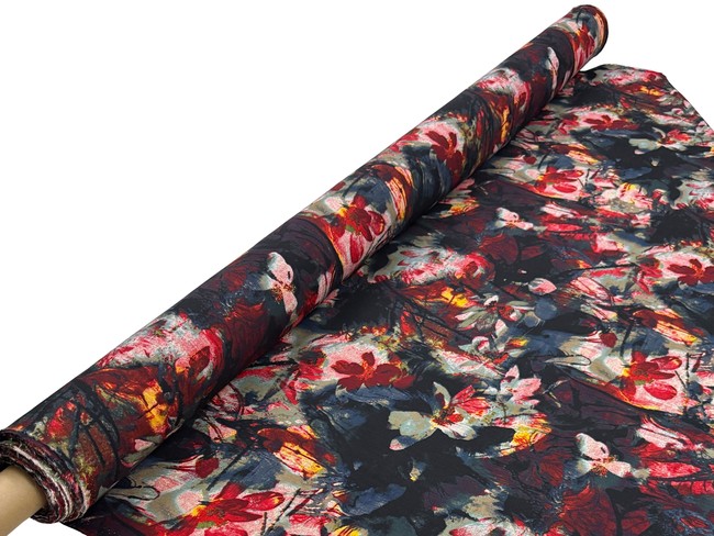 Moody Abstract Floral Stretch Linen Blend