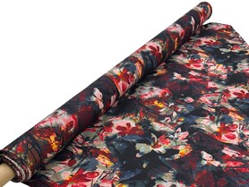 Moody Abstract Floral Stretch Linen Blend
