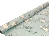 Hedgerow Blossoms on Vintage Sage Printed Stretch Satin