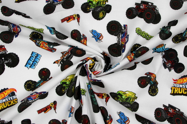 Hot Wheels Mega Wrex Tiger Shark on White Premium Printed Cotton