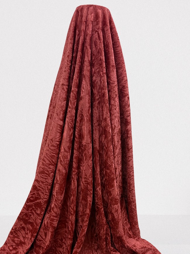 Peachy Terracotta Crushed Velvet