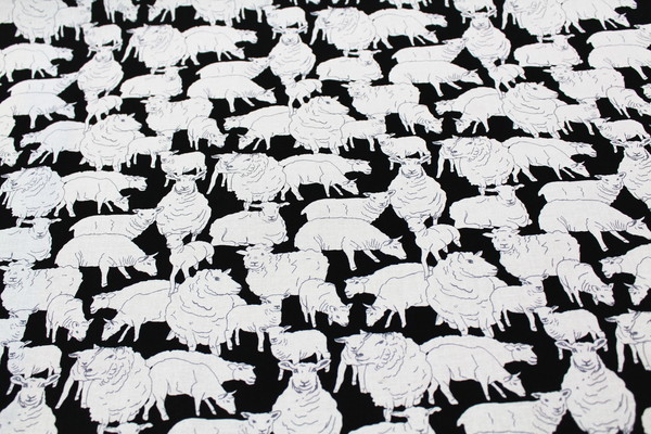 Woolly Sheep Collage Cotton