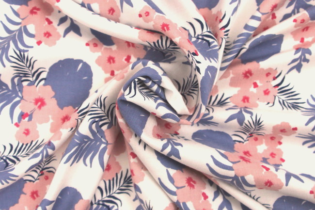 Pastel Tropical Floral Printed Rayon