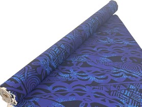 Deep Purple/Blue on Navy Pasifika Bengaline