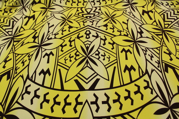 Island Styles Printed Polyester - Yellow & Chocolate