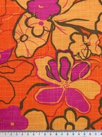 Orange & Pink Floral Linen Blend