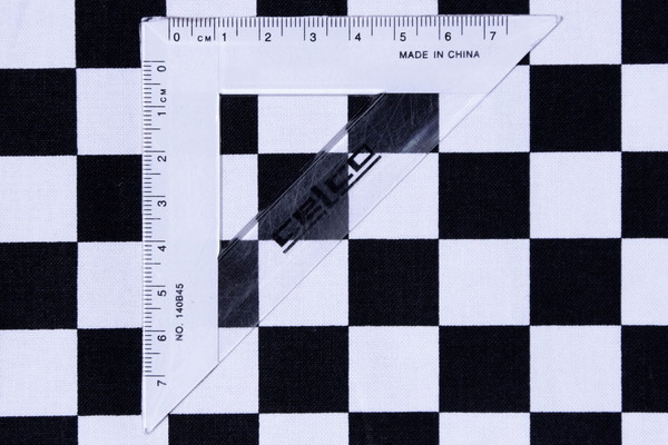 Black & White Butchers Check Printed Cotton