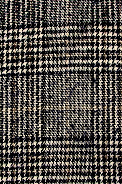 Navy, White & Beige Check Wool Blend