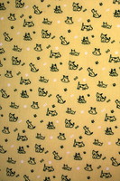 Green Dogs on Lemon Printed Cotton