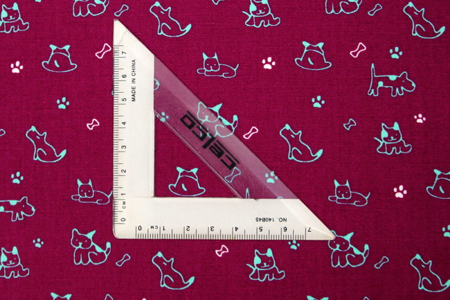 Aqua Dogs on Magenta Printed Cotton
