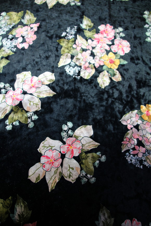 Spring Bouquet Printed Stretch Velvet