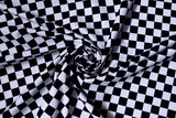 Black & White Butchers Check Printed Cotton