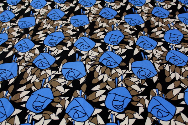 Rose Printed Knit - Blue