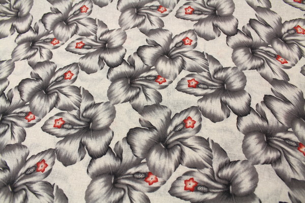 Hibiscus Open Weave Linen Cotton Blend - Grey Tones