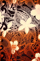 Rust, Pink & Chocolate Brown Pacific Design Printed Cotton