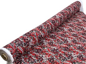 Classic Paisley on Red Lightweight Linen Blend