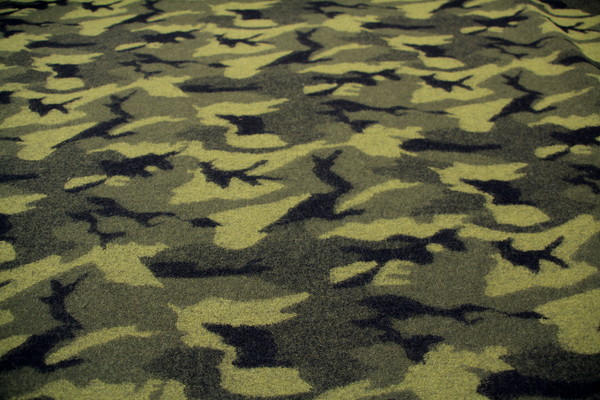 Olive Camo Knitted Wool Blend New Image
