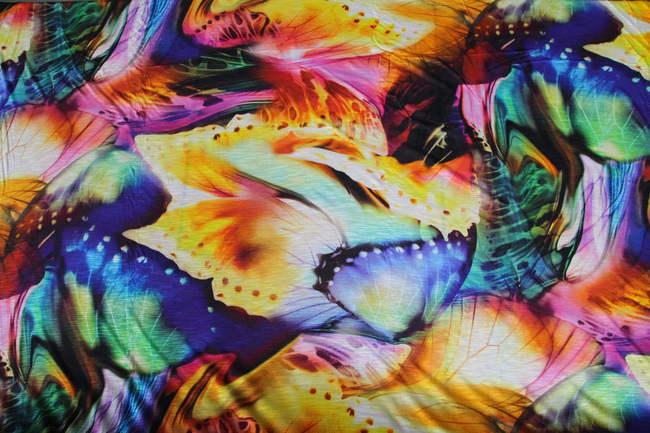 Watercolour Butterfly Wings Viscose Knit