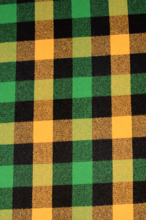 Citrus & Black Brushed Cotton Check