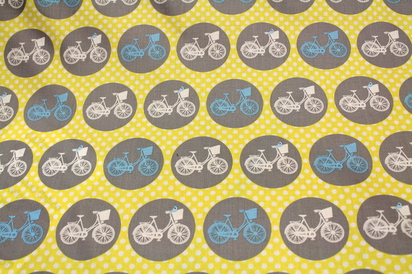 Vintage Bike Printed Cottons - Vintage Yellow