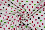 Multi Dots on White Printed Flannelette 