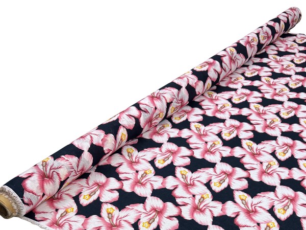 Hibiscus Open Weave Linen Cotton Blend