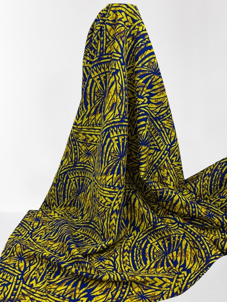 Royal & Mustard on Yellow Pacific Island Cotton Dobby