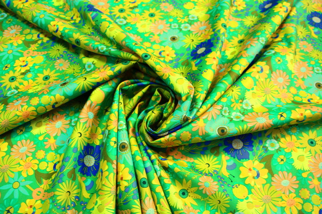 Green, Open Eyed Premium Printed Cotton