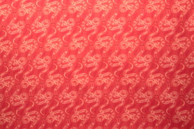 Floral Snakes on Bright Pink Printed Cotton