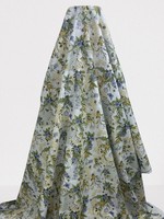 Flowers & Honeycomb on Soft White Printed Cotton