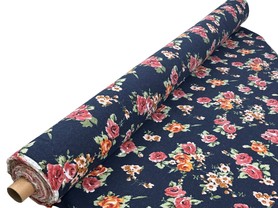 Soft Roses Printed Linen Blend