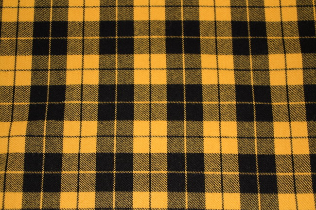 Mustard & Black Brushed Cotton Check