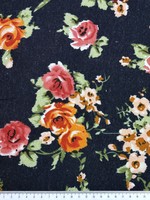 Soft Roses Printed Linen Blend