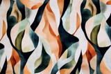 Peach & Dark Teal Tones Digital Printed Rayon