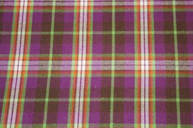 * REDUCED * Purple, Lime & Orange Brushed Cotton Check