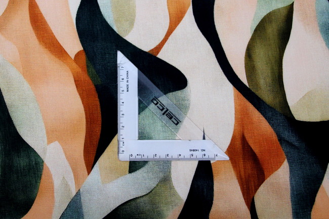 Peach & Dark Teal Tones Digital Printed Rayon